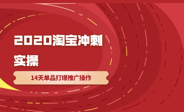 2020淘宝冲刺实操，14天单品打爆推广操作